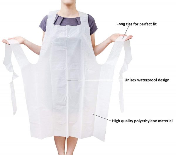 Disposable White Apron 100pcs - Image 2