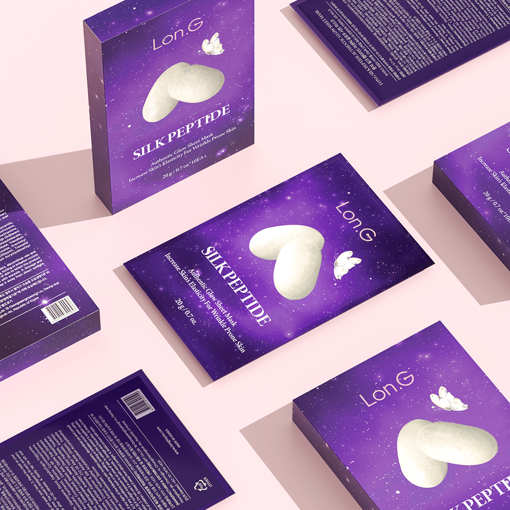 Lon.G Silk Peptide Authentic Glow Sheet Mask 10EA - Image 2